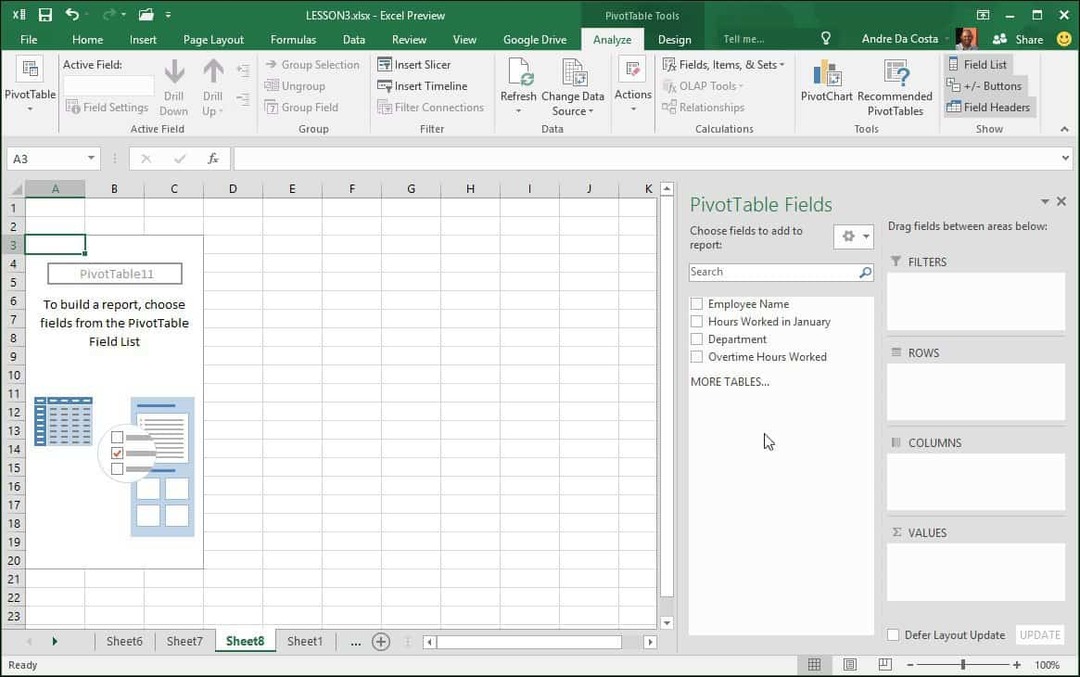 Kuinka luoda Pivot-taulukko Microsft Excel -sovelluksessa