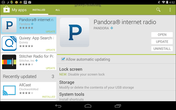 Pandora Päivitä Google Play Kauppa