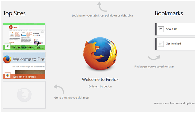 Firefox Windows 8 Touch Beetaan on saatavana julkiseen testaukseen