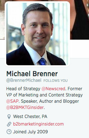 michael brennerin twitter-profiilin bio