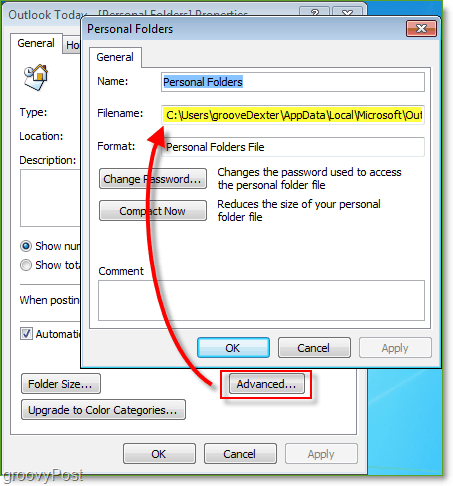 Kuinka löytää Microsoft Outlook .PST-tiedosto