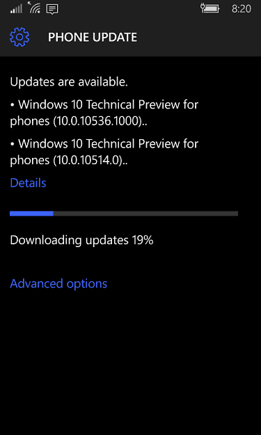 Windows 10 -puhelinpäivitykset