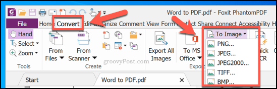 PDF-tiedoston muuntaminen kuvaksi PhantomPDF: llä