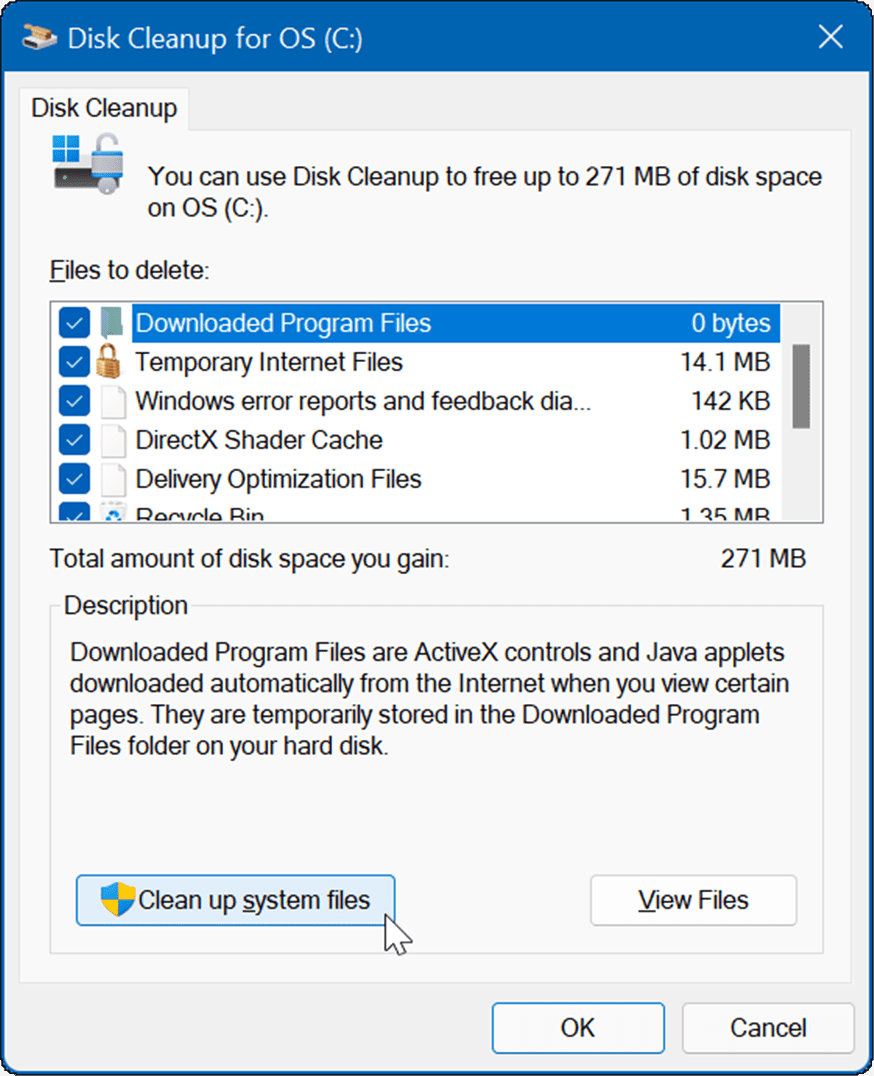 levyn puhdistus poistaa väliaikaiset tiedostot Windows 11:ssä