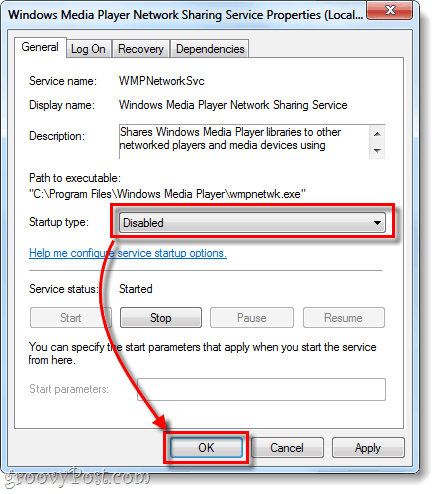 Windows Media Playerin käynnistystyyppi poistettu käytöstä