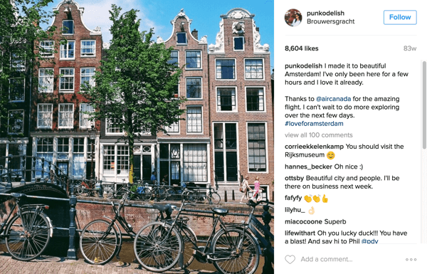 Air Canada teki yhteistyötä Instagram-vaikuttajien kanssa uusien reittien mainostamiseksi Amsterdamiin, Mexico Cityyn ja Dubaihin.