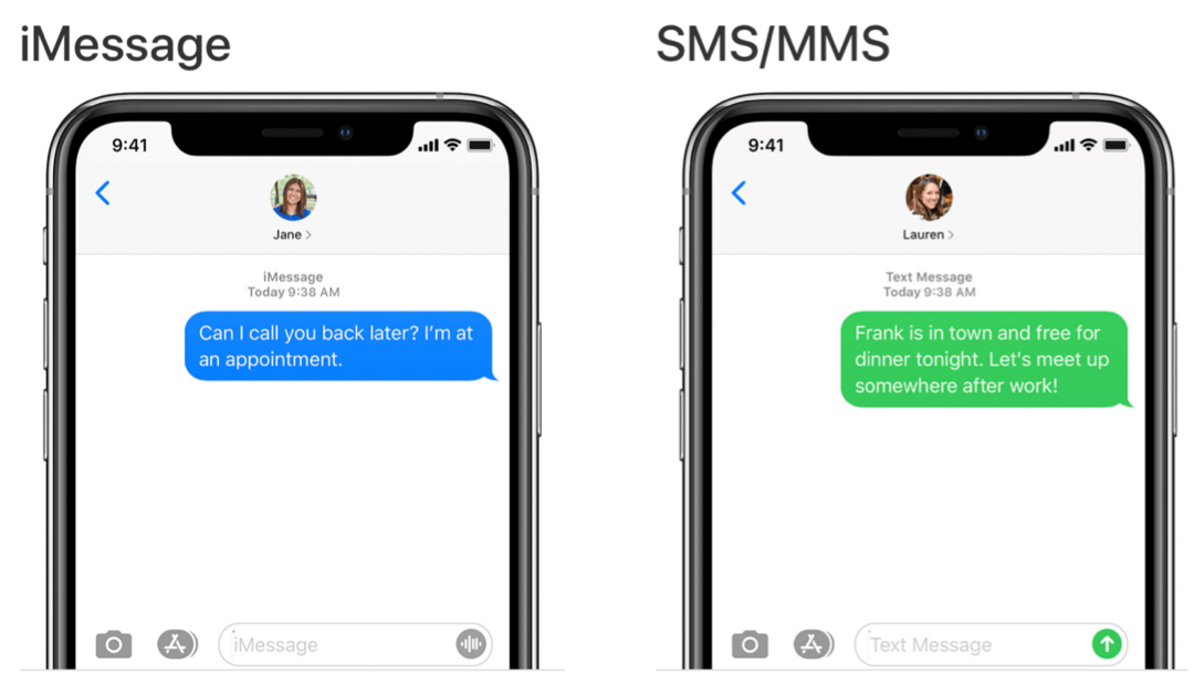 Viestit macOS Big Sur iMessage vs SMS -palvelussa