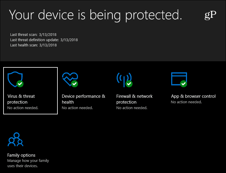 Windows Defender -suojaus Windows 10
