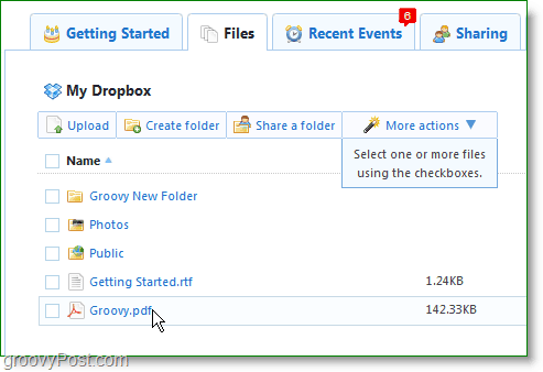 Dropbox-kuvakaappaus - hallitse dropbox-tiliäsi verkossa