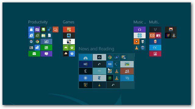 Windows 8: Luo laattaryhmiä aloitusnäytössä