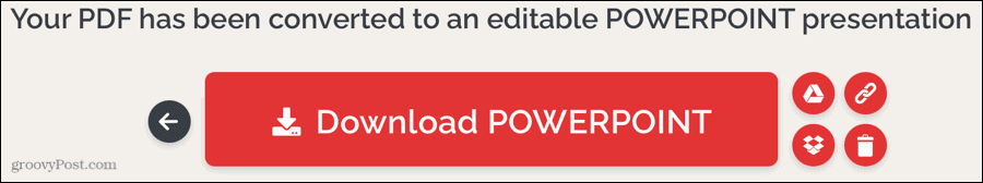 iLovePDF muunsi PDF-tiedoston PowerPointiksi