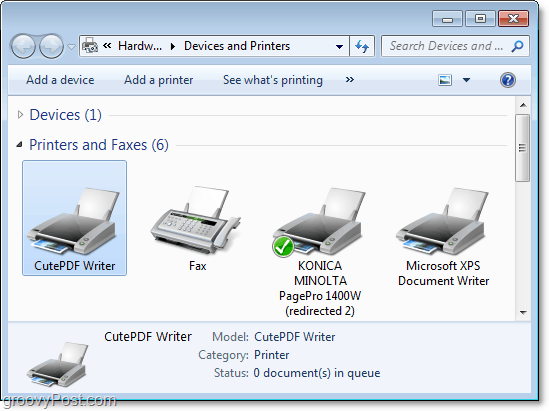 kuinka tarkastella laitteiden ja tulostimien valintaikkunaa Windows 7: ssä