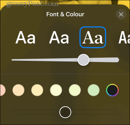 ios-yhteyshenkilön julisteen nimen fontti