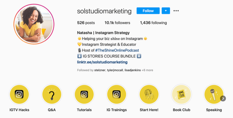 kuvakaappaus Sol Studio Marketingin Instagram-tilin elämästä