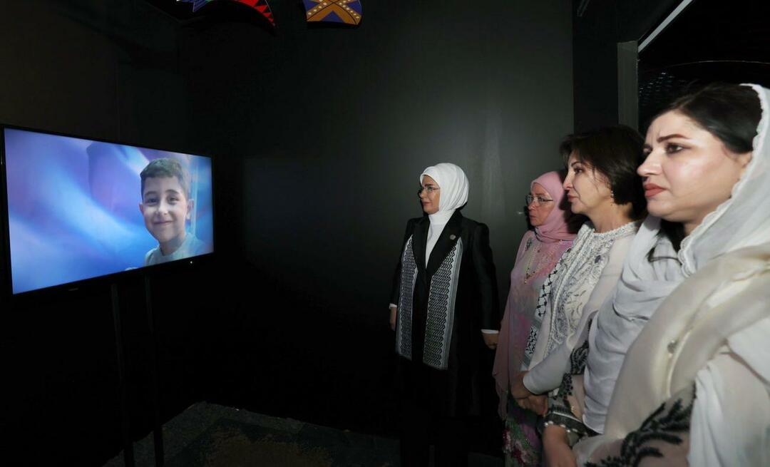 Ensimmäinen nainen Erdoğan jakoi näyttelyn "Gaza: Resisting Humanity"!
