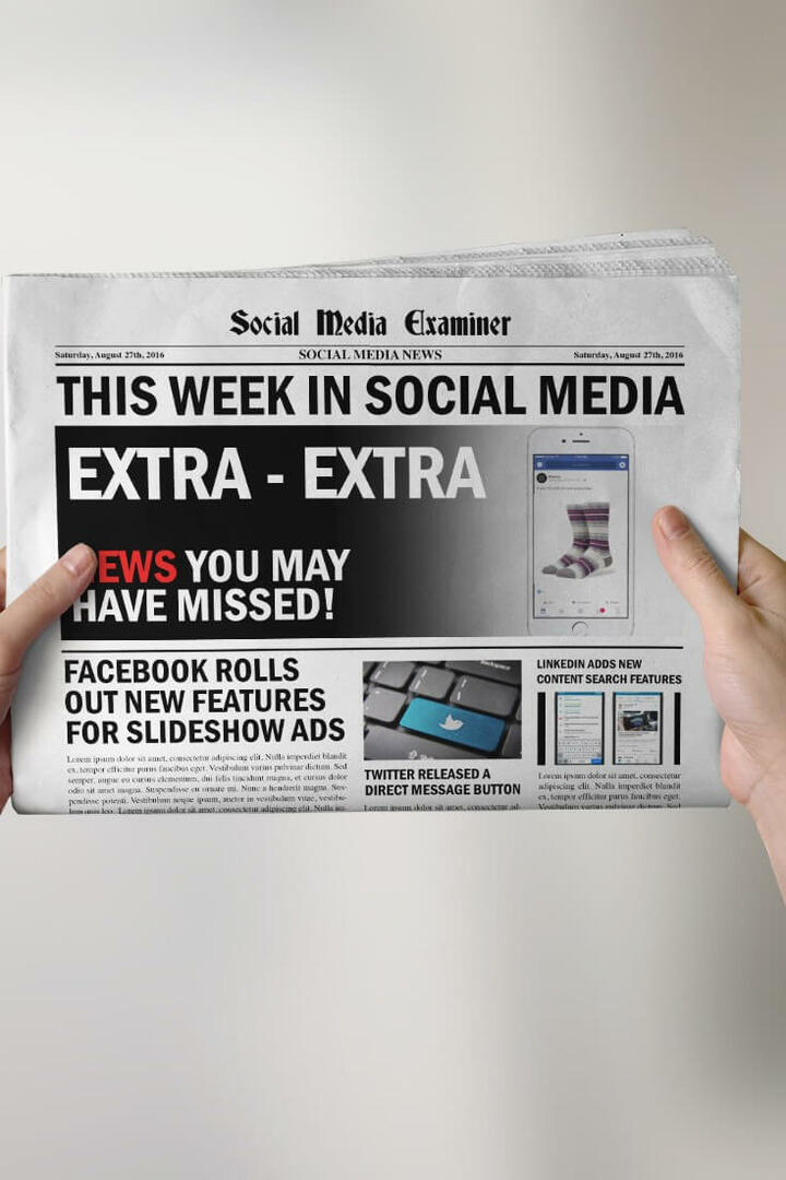 Facebook-diaesityksen mainosten parannukset: Tällä viikolla sosiaalisessa mediassa: Sosiaalisen median tutkija