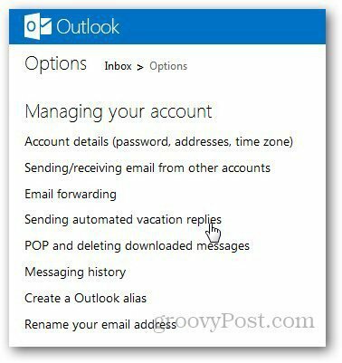 Outlook-lomaviesti 2