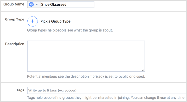 Facebook-ryhmän muokkausasetukset