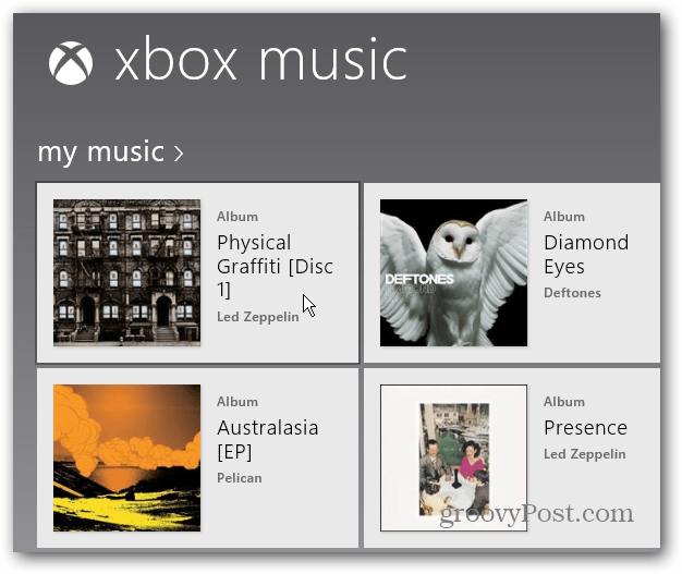 Valitse albumin Xbox-musiikki