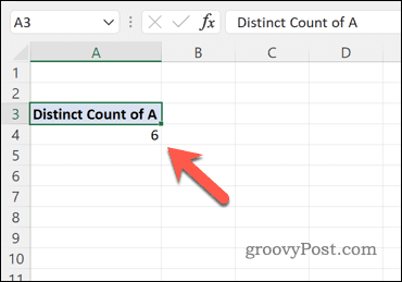 Pivot-taulukon käyttäminen Excel-tietojoukon yksilöllisten arvojen laskemiseen