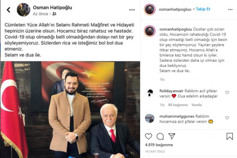 Koronaviruksen voittanut Nihat Hatipoğlu selitti kokeneensa: Yhtäkkiä kuvani oli positiivinen.