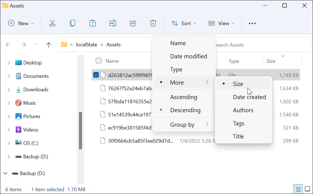 Spotlight-kokoelmakuvien tallentaminen Windows 11:ssä