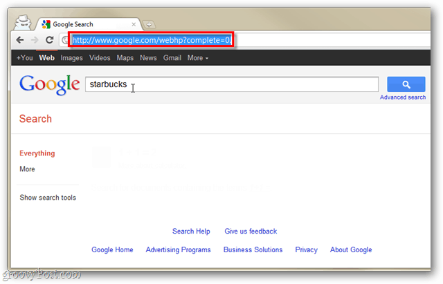 Kuinka poistaa Google Instant Search käytöstä