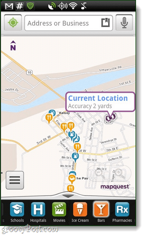 MapQuest Android-sovellus, yleiskatsaus