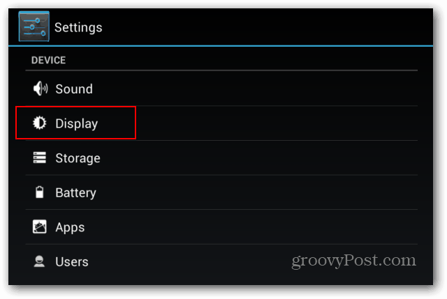 Goggle Nexus 7 -lukitusnäytön asetusnäyttö