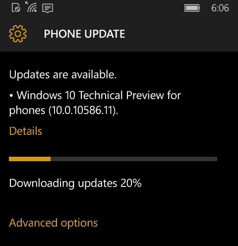 Windows 10 Mobile Preview Build 10586 on nyt saatavana
