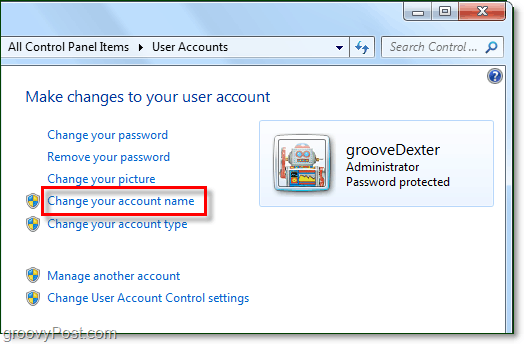 Kuinka muuttaa käyttäjänimesi Windows 7: ssä