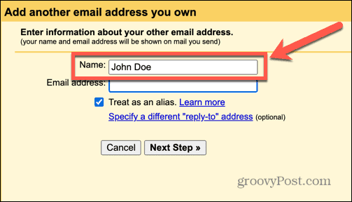 gmail aliaksen nimi