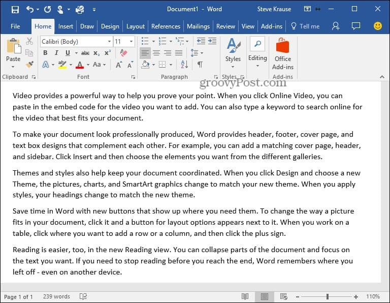 Kuinka lisätä Lorem Ipsum -teksti Microsoft Word 2010: een ja 2007: ään