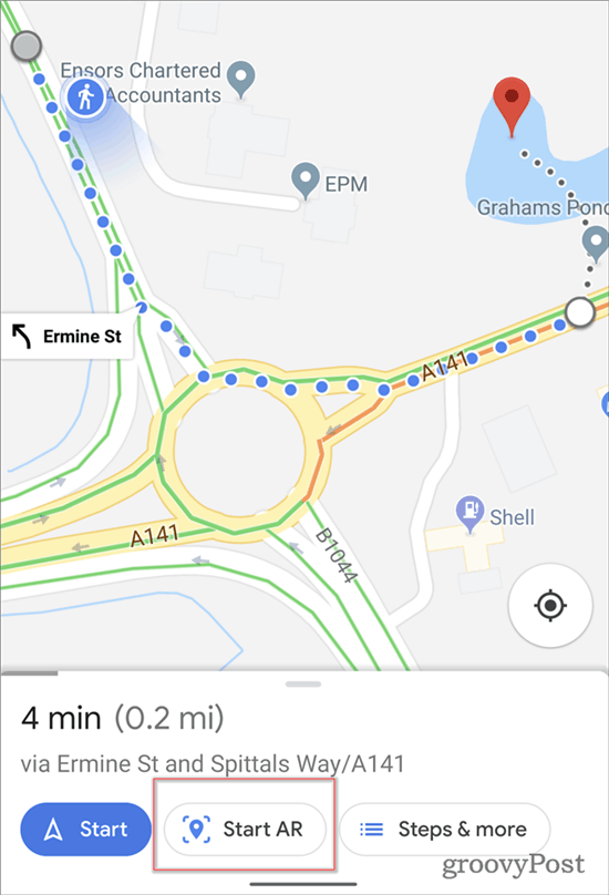 Google Maps AR -navigoinnin aloitus AR