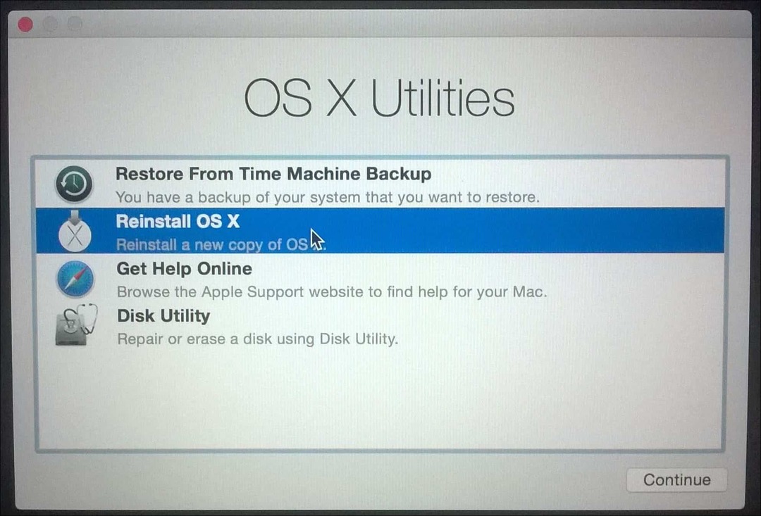 Asenna OS X uudelleen