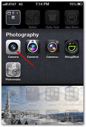 Ota iPhone iOS Panoramic Photo - napauta Kamera