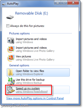 Ota ReadyBoost käyttöön SD-kortilla Windows 7: ssä