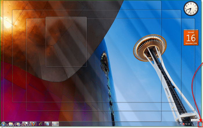 aero-kurkistus tekee kaikista Windows 7 -ikkunoista avoimet