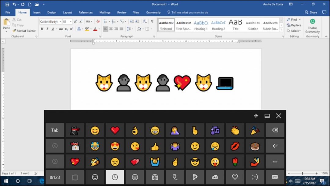 Ota emoji Windows 10 näppäimistö microsoft Word käyttöön