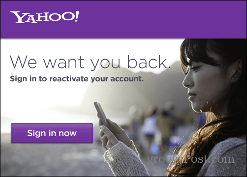Aktivoi Yahoo-sähköpostitilisi uudelleen, jos haluat pitää sen