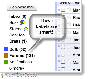 älykkäät etiketit gmail-kuvakaappaus