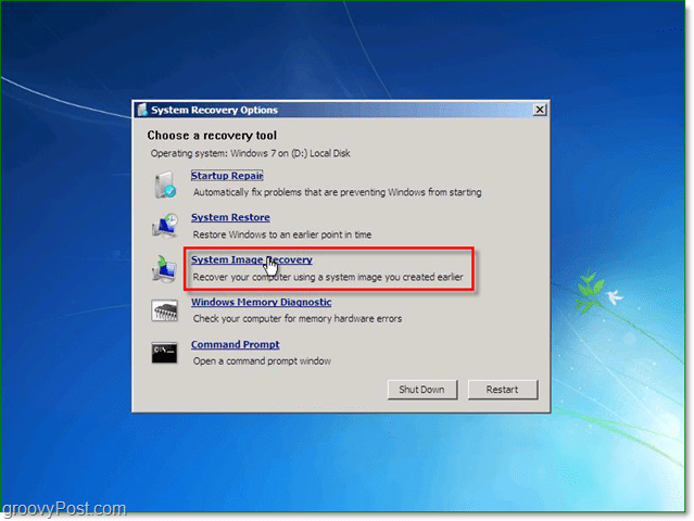 Windows 7: llä on viisi erilaista tapaa palauttaa järjestelmäsi, valitse järjestelmän kuvan palautus