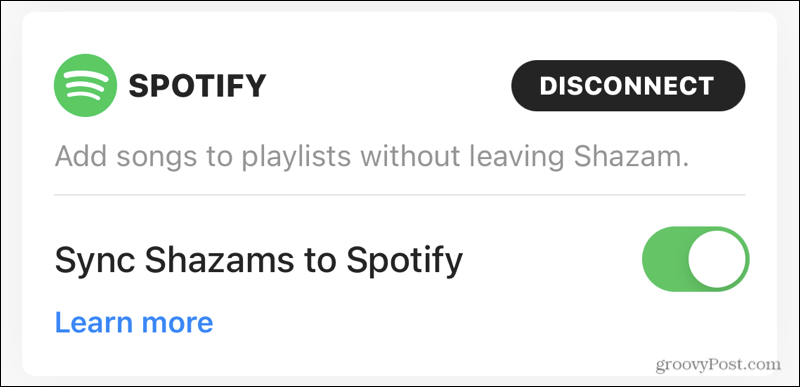 Synkronoi Spotify Shazamin kanssa