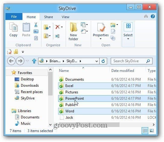 SkyDrive Win8 -työpöytä