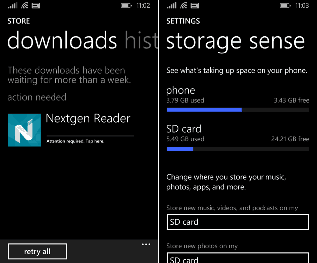 Siirrä sovellukset SD-kortilta puhelimeen Windows Phone 8.1: ssä