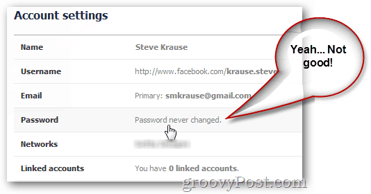 facebook näyttää viimeisen salasanan vaihdon