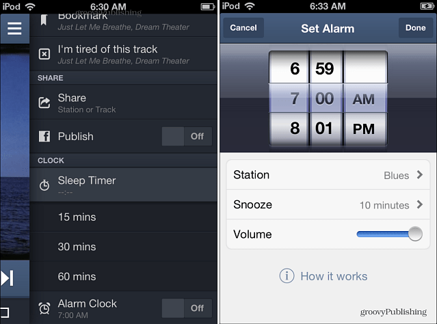 Käytä Pandoran herätyskelloa Androidissa ja iPhonessa