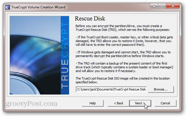 TrueCrypt Rescue Disk ISO: palautuslevy tai palautus-USB