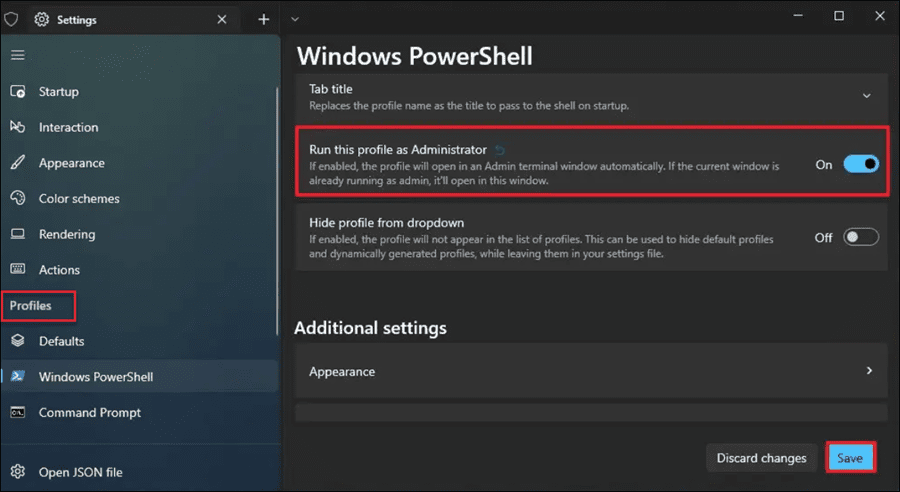 avaa powershell järjestelmänvalvojana Windows 11:ssä