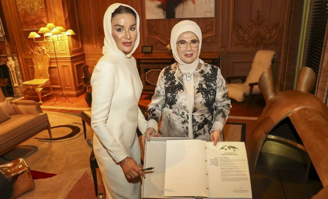 Ensimmäinen nainen Erdoğan tapasi Sheikha Mozan, Qatarin emiiri Sheikh Al Thanin äidin